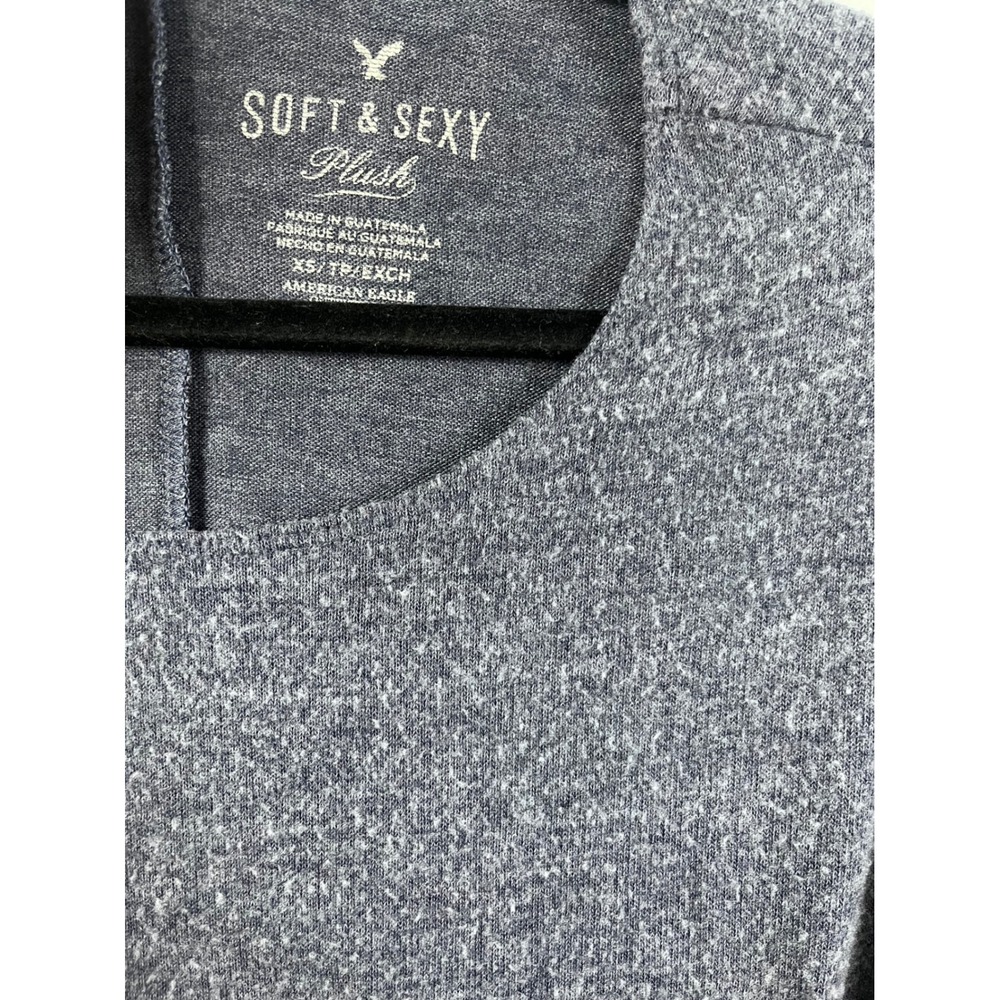 American Eagle Soft & Sexy Plush Gray Pocket Tunic Top Women's XS Oversized - Picture 2 of 7